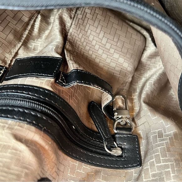 COLE HAAN Village Weave Leather Handbag Hobo or Circular in Black - Picture 15 of 16